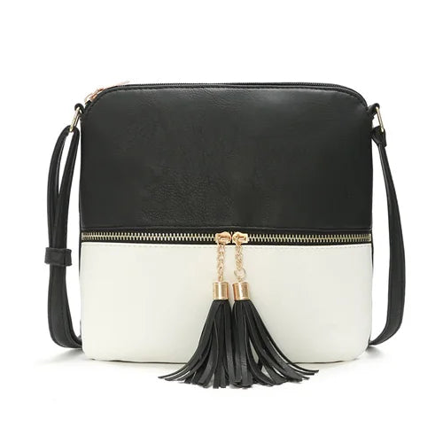 Tassel Women Bag PU Leather Flap Shoulder Messenger Bag Handbag Crossbody Bags