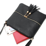 Tassel Women Bag PU Leather Flap Shoulder Messenger Bag Handbag Crossbody Bags