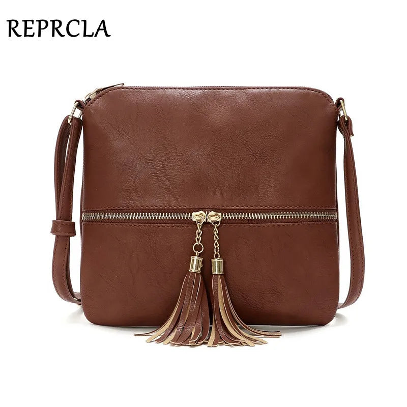 Tassel Women Bag PU Leather Flap Shoulder Messenger Bag Handbag Crossbody Bags