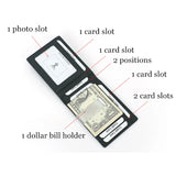RFID Carbon Fiber Slim Money Clip for Men Leather Mini Wallet