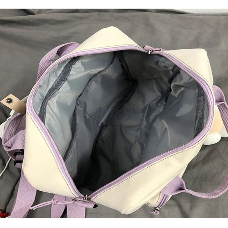 Canvas Mini Backpack Waterproof Women School Bag Teenage Girl Shoulder