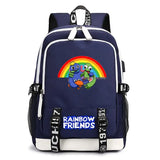 Rainbow Printed Students School Backpack with USB Charging