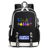 Rainbow Printed Students School Backpack with USB Charging
