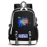 Rainbow Printed Students School Backpack with USB Charging