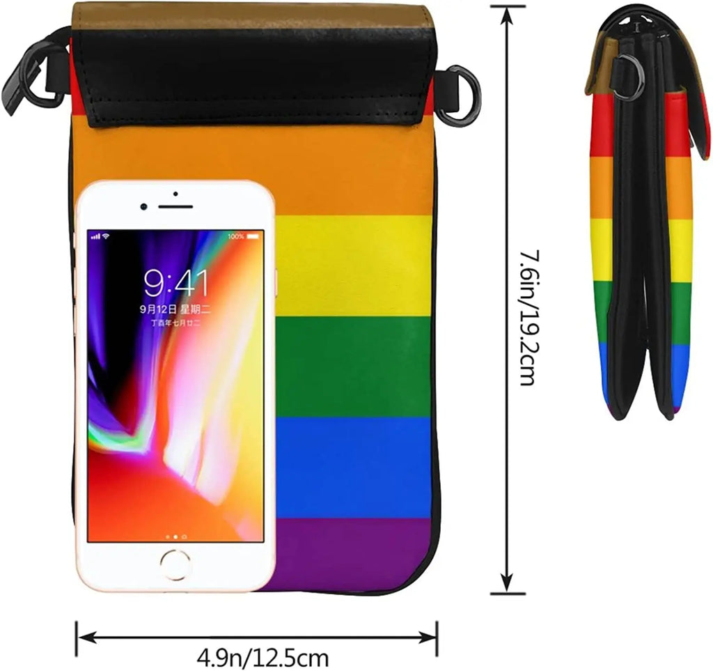 Rainbow Pride Flag Crossbody Cell Phone Purse Small Shoulder Bag
