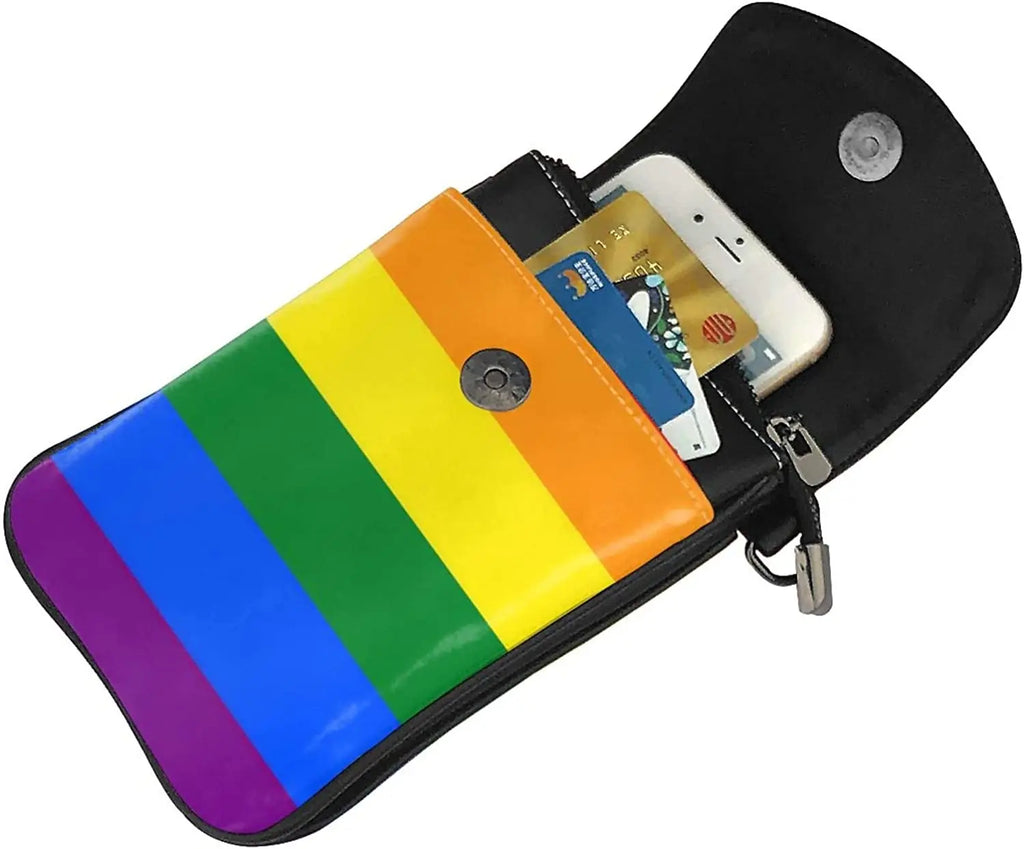 Rainbow Pride Flag Crossbody Cell Phone Purse Small Shoulder Bag
