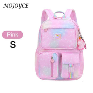 Rainbow School College Backpack Kids Girl Daypack Waterproof Cartoon Starry Sky