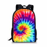 Colorful Rainbow Tie Dye School Backpack for Girls