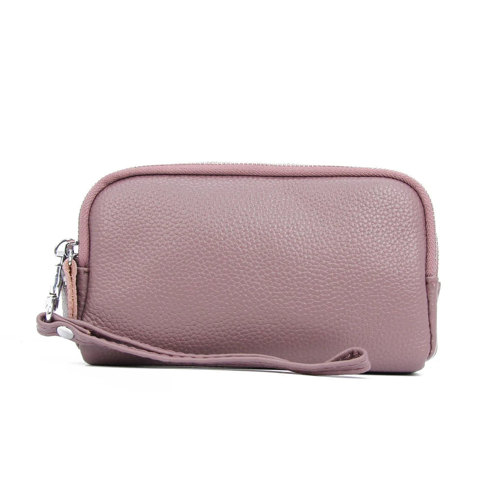 Arrive Women's Leather Wallets Casual Clutch Bags 3 Zippers Multifunction Purses