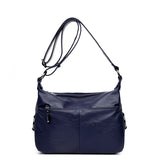 Red Crossbody Messenger Bag Soft Leather Casual Shoulder Bag