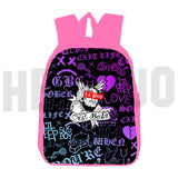 Lil Peep Anime LOVE Backpack Pink 16 Inch Softback Book Bag Mochila