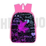 Lil Peep Anime LOVE Backpack Pink 16 Inch Softback Book Bag Mochila