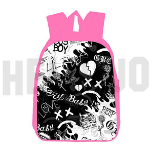 Lil Peep Anime LOVE Backpack Pink 16 Inch Softback Book Bag Mochila
