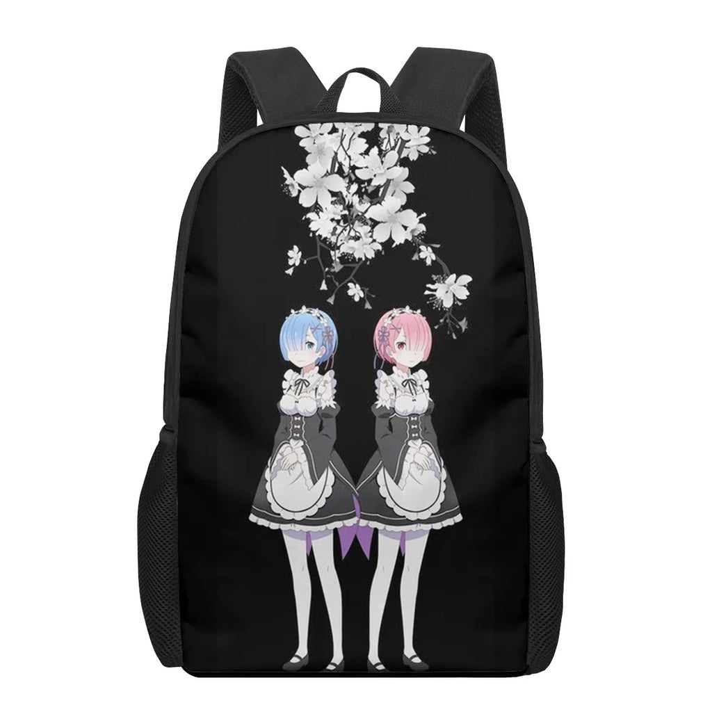 Re Zero Rem Anime Girl 3D Print School Bag for Boys Girls Students Backpack