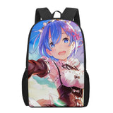 Re Zero Rem Anime Girl 3D Print School Bag for Boys Girls Students Backpack
