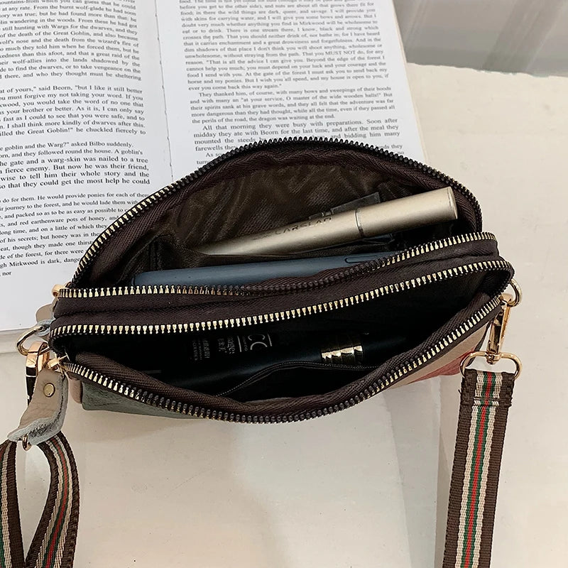 Real Cowhide Leather Women's Shoulder Bag Mini Hangbag Purse