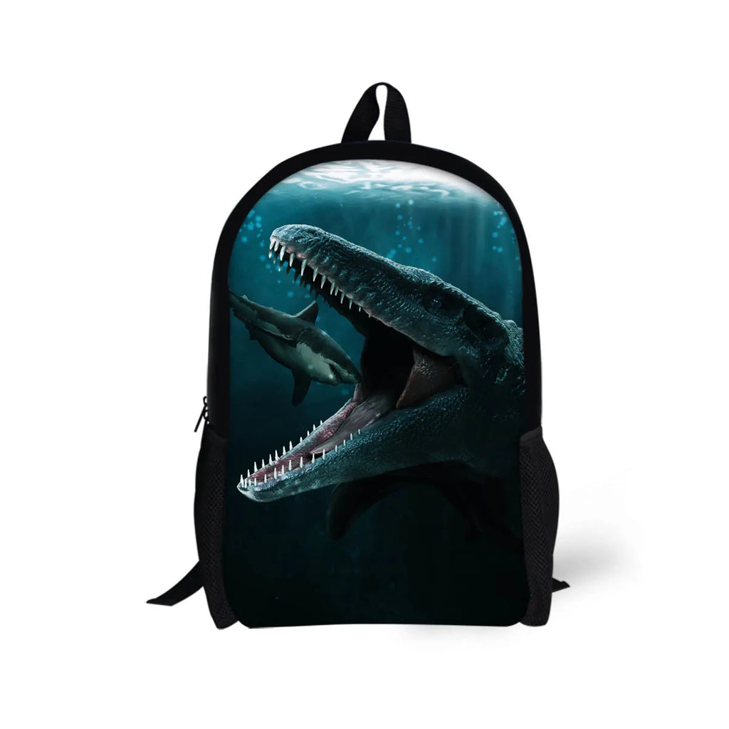 Dinosaur Pattern Print School Bag Travel Backpack Kids Knapsack