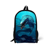 Dinosaur Pattern Print School Bag Travel Backpack Kids Knapsack