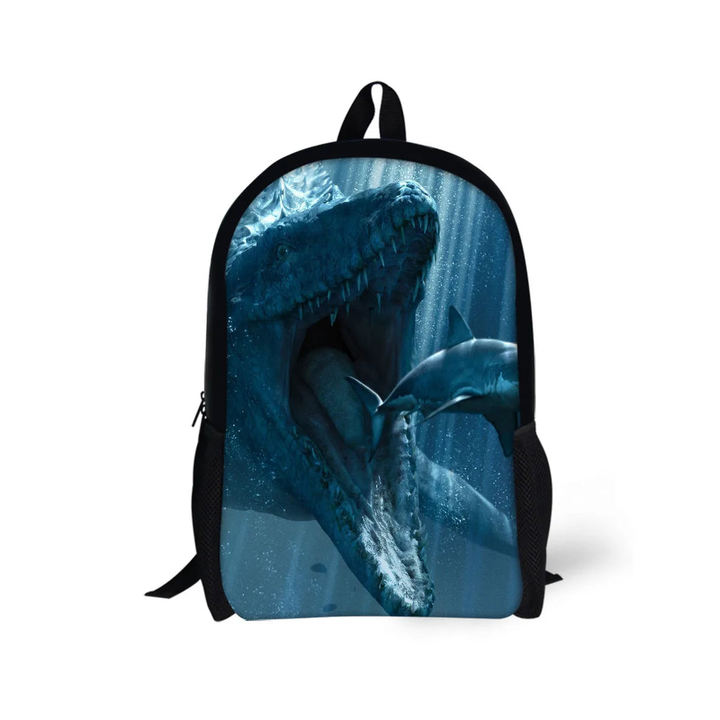 Dinosaur Pattern Print School Bag Travel Backpack Kids Knapsack