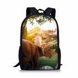 Dinosaur Pattern Print School Bag Travel Backpack Kids Knapsack