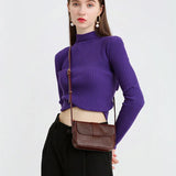 Real Leather Small Bag Women's Wild Mobile Phone Bag Leather Texture