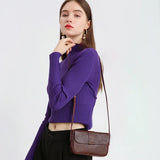 Real Leather Small Bag Women's Wild Mobile Phone Bag Leather Texture