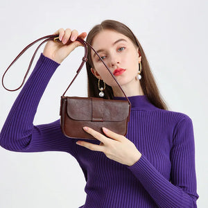 Real Leather Small Bag Women's Wild Mobile Phone Bag Leather Texture