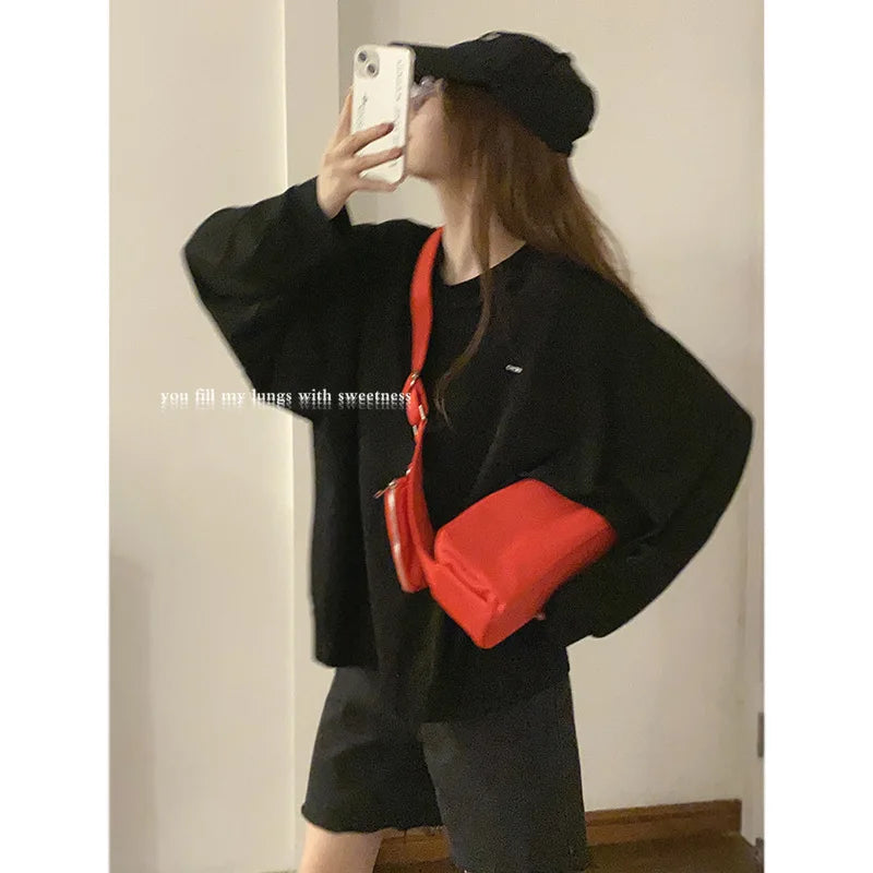 Red Bag Women's Nylon Bag Small Square Bag All-match One-shoulder Women's Bag