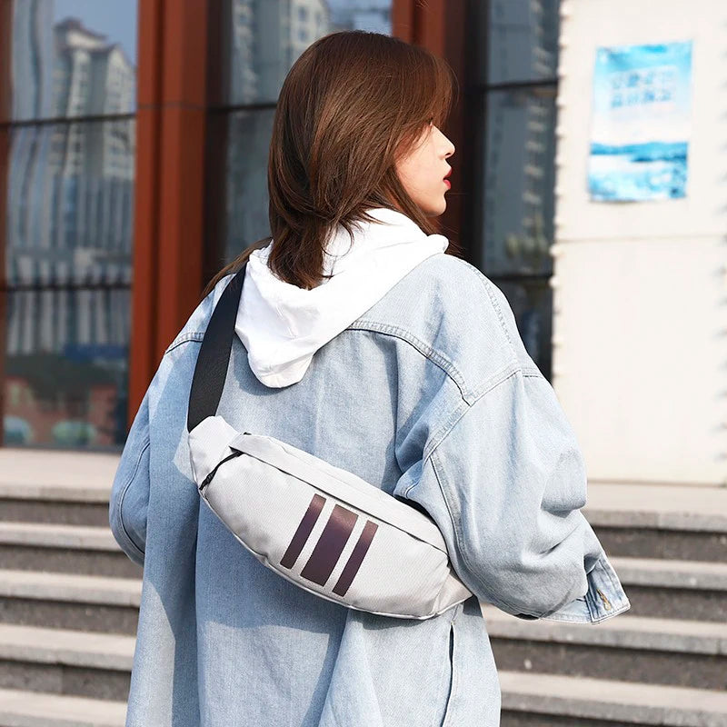 Reflective Chest Bag for Men Waist Bag Canvas Fanny Pack Male
