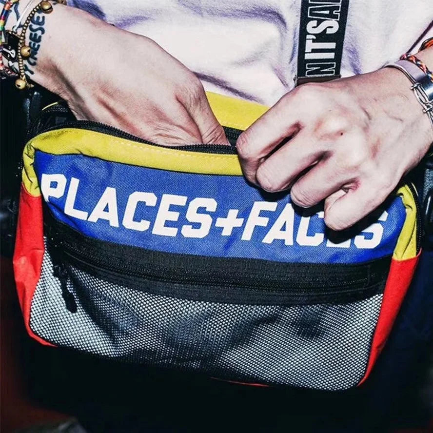 Reflective P+F Waist Bag Hip Hop Package Couple Crossbody Satchel