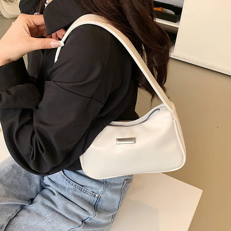 Soft Leather Clutch Purse French Shoulder Bags For Woman Armpit Packs