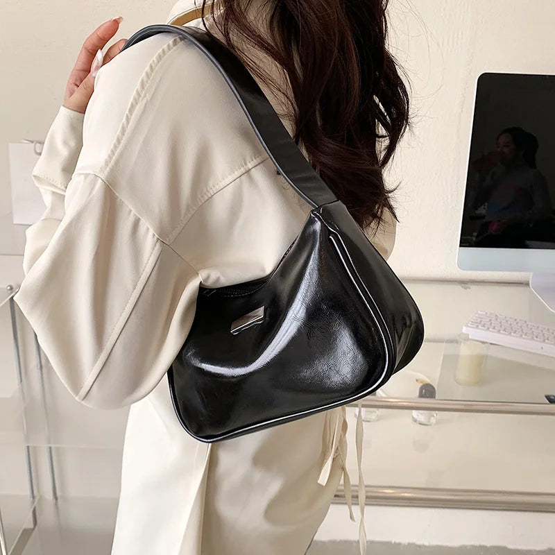 Soft Leather Clutch Purse French Shoulder Bags For Woman Armpit Packs