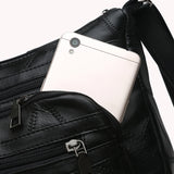 Retro Mother's Shoulder Handbags Casual PU Leather Braided Women's Messenger Bag