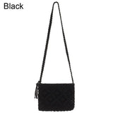 Boho Style Handwoven Crossbody Straw Shoulder Bag with Tassel Zipper