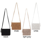 Boho Style Handwoven Crossbody Straw Shoulder Bag with Tassel Zipper