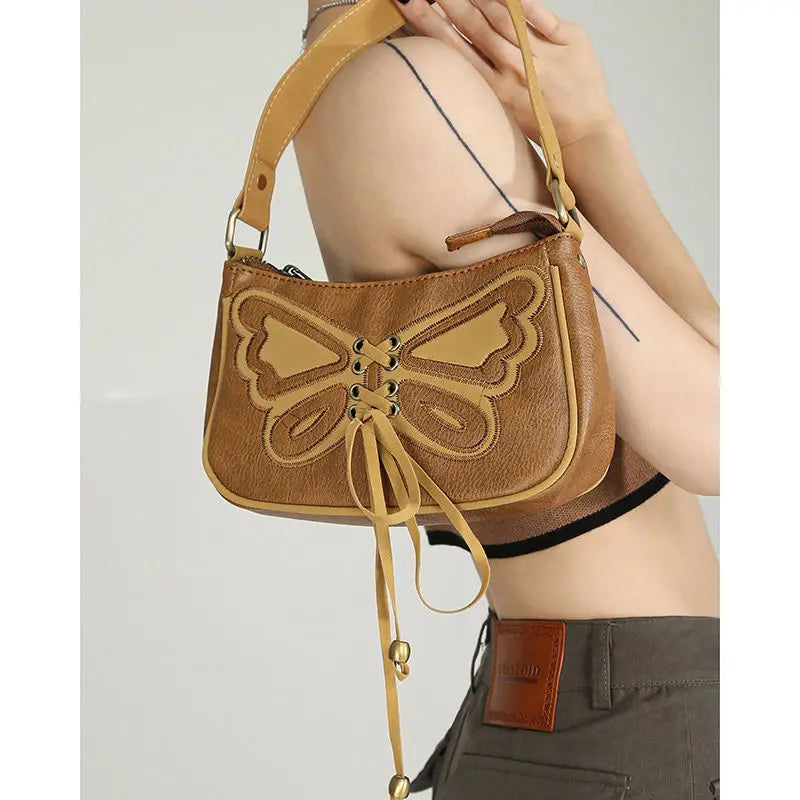Retro Butterfly Women's Small Shoulder Bag Ladies Clutch Purse Handbags