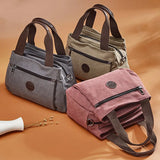 Casual Canvas Shoulder Bag Large Capacity Multi-compartment