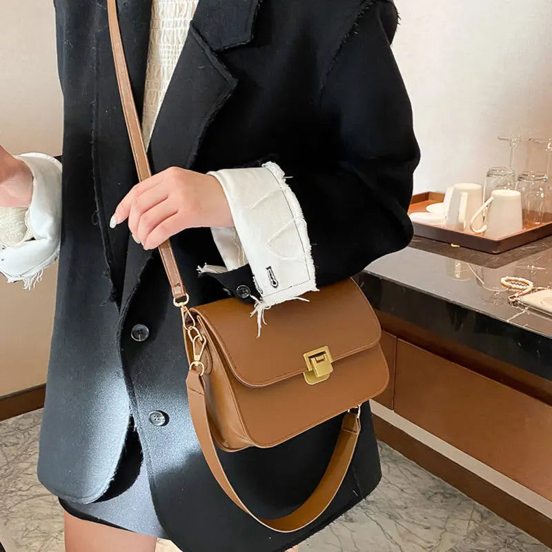 Retro Chain Strap Handbag Women Pu Leather Crossbody Bag