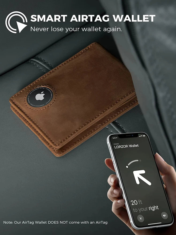 Retro Leather Dollar Clip Wallet with RFID Protection