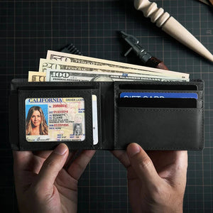 Retro Leather Dollar Clip Wallet with RFID Protection