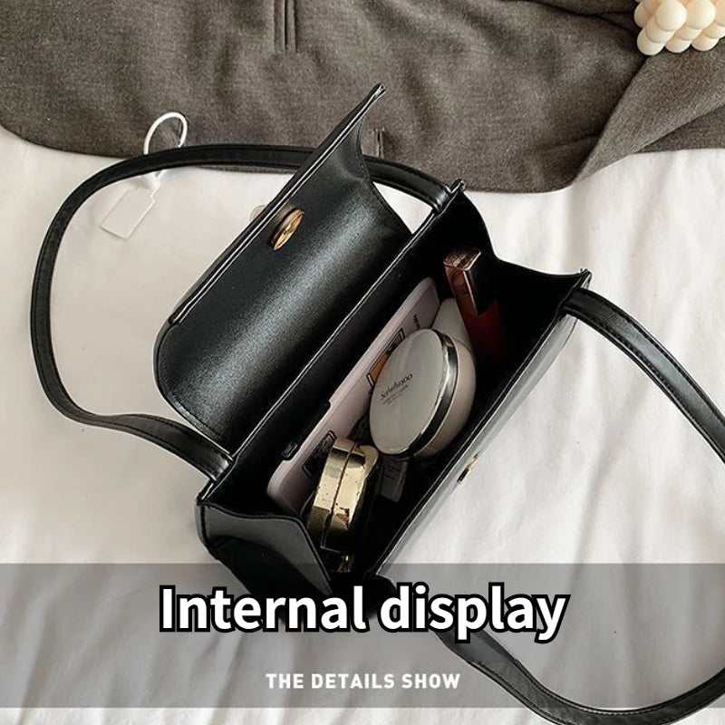Vintage Women Love Shoulder Bag PU Leather Small Tote Handbags