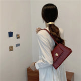 Vintage Women Love Shoulder Bag PU Leather Small Tote Handbags