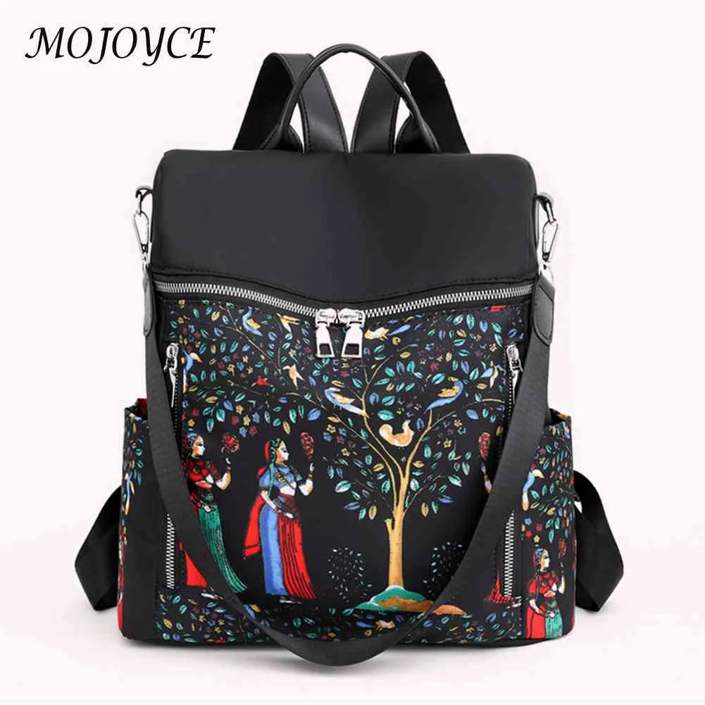 Retro Ethnic Backpack Women Teenage Student College Girl School Casual Rucksack