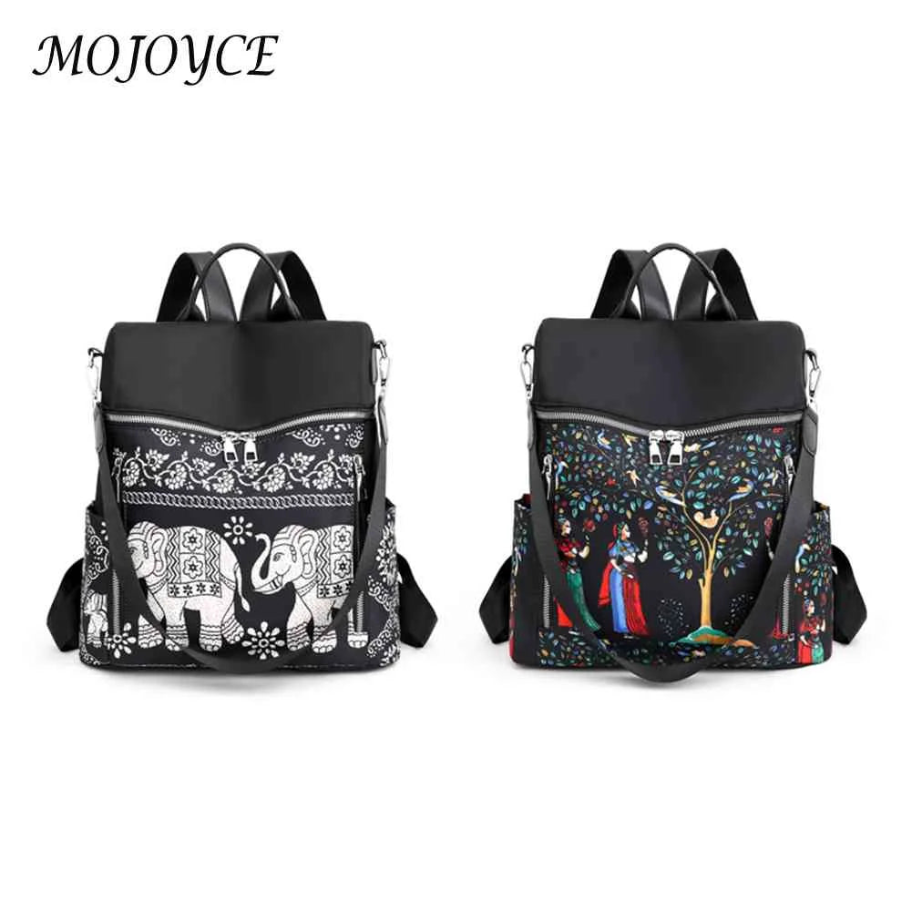 Retro Ethnic Backpack Women Teenage Student College Girl School Casual Rucksack
