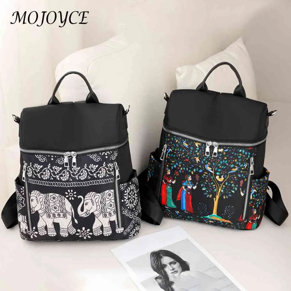 Retro Ethnic Backpack Women Teenage Student College Girl School Casual Rucksack