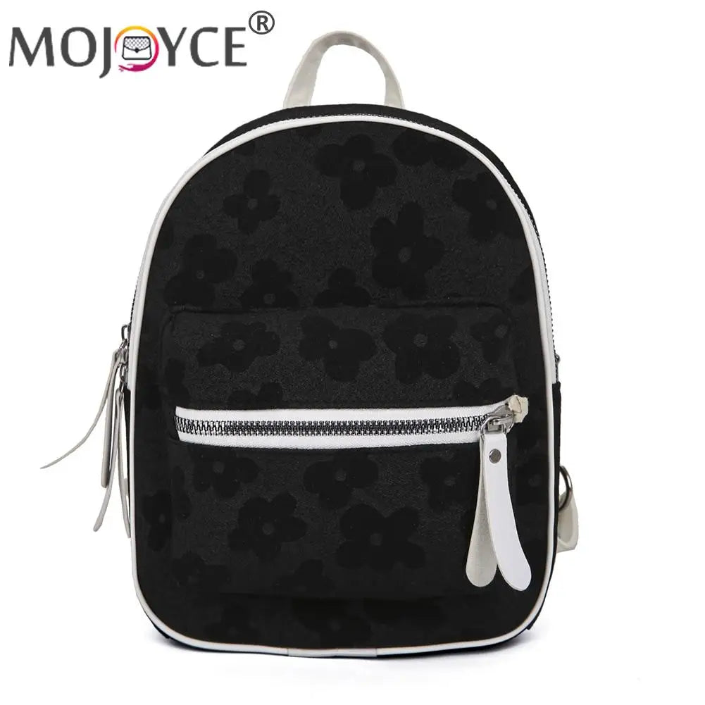 Retro Flower Backpacks Nylon Small School Bookbag for Women Students