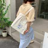 Flower Embroidery Shoulder Bag Floral Ladies Tote Handbag