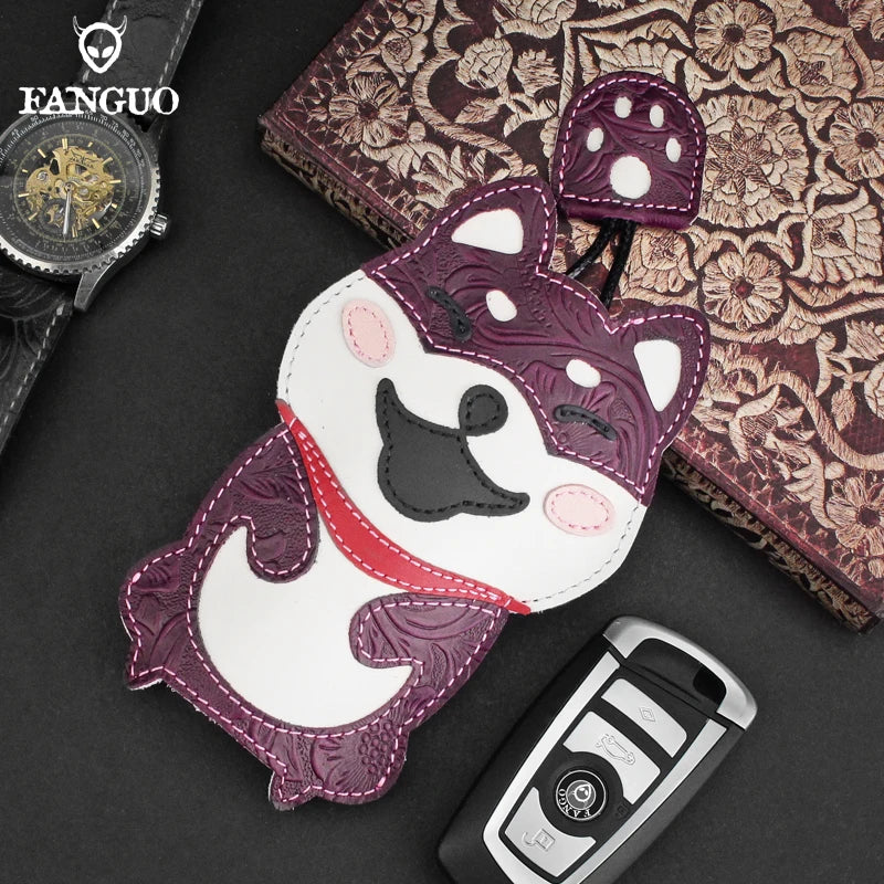 Retro Leather Key Protective Cover for Car Smart Key