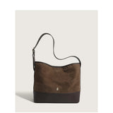 Retro Large Capacity Small Tote Bag Women Contrast One Shoulder Bag