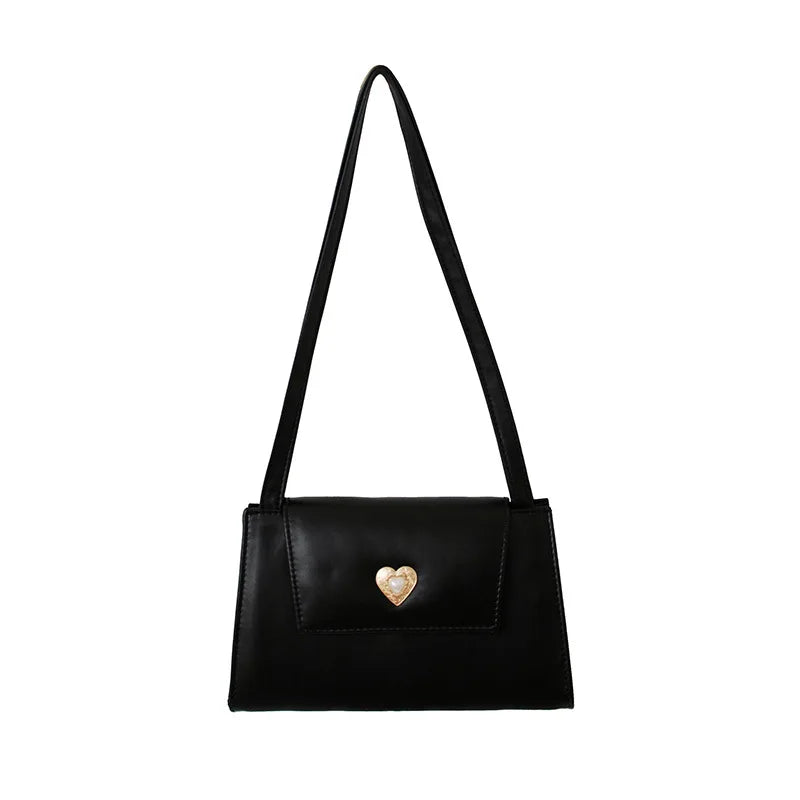 Retro Love Hand-held Underarm Bag Women's Texture Casual Shoulder Bag